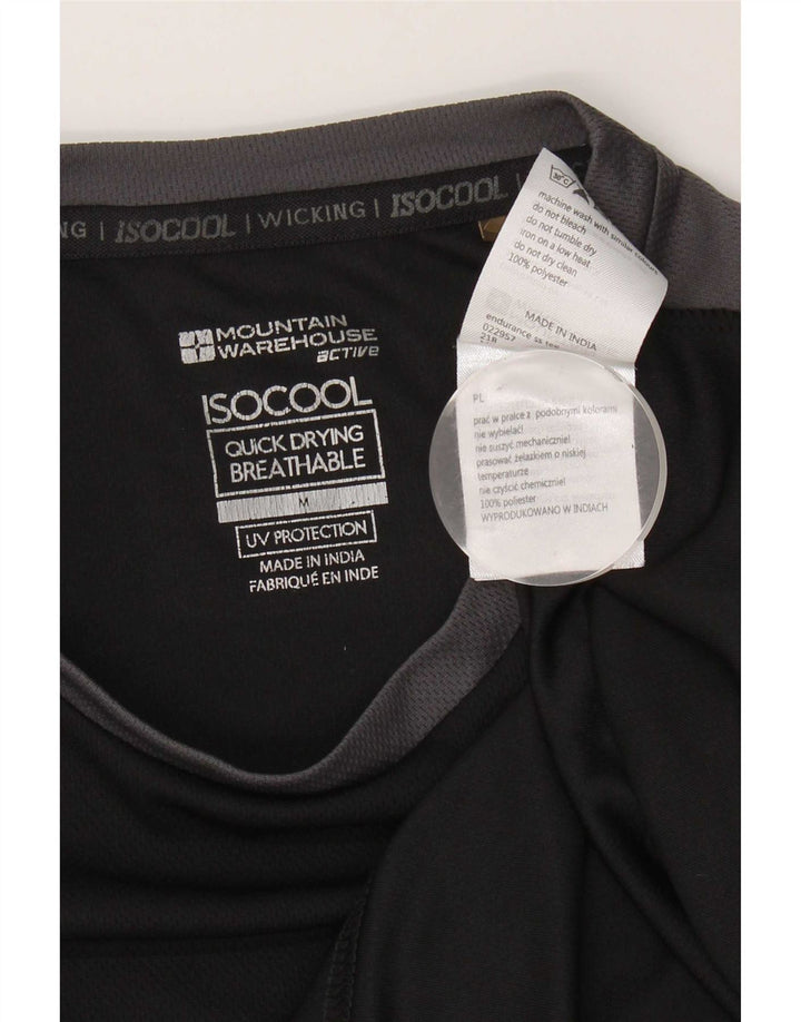 T-shirt da uomo Mountain Warehouse Top in poliestere color block medio nero