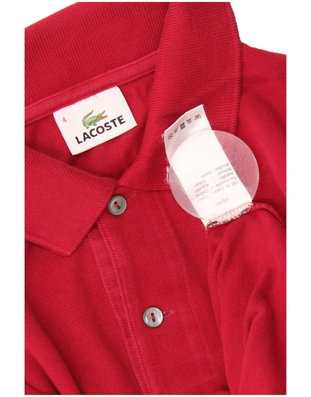 Polo da uomo Lacoste taglia 4 media in cotone rosso