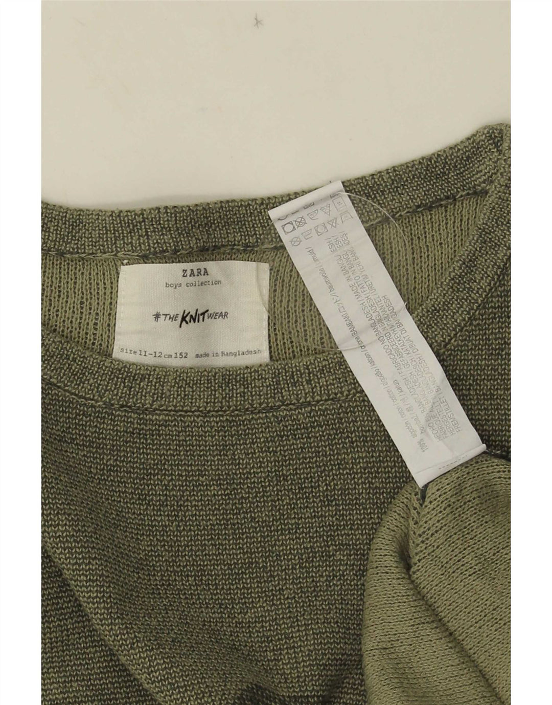 Top grafico Zara da bambino a maniche lunghe 11-12 anni in cotone kaki