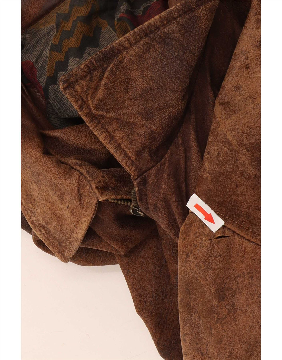Giacca in pelle vintage da uomo UK 44 2XL Pelle marrone