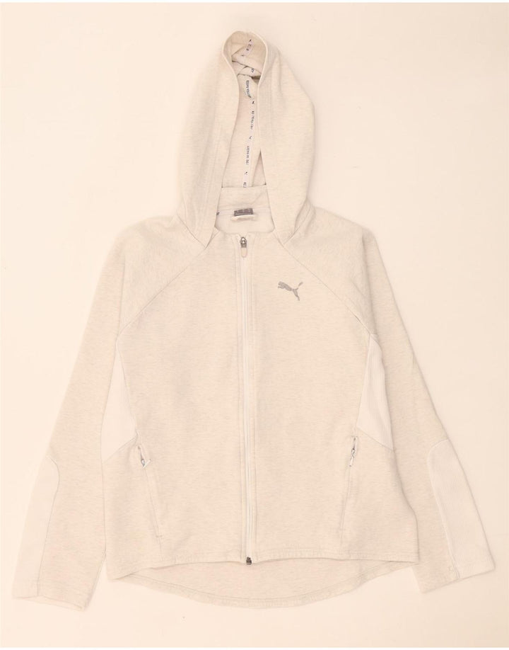 Felpa con cappuccio e zip da donna Puma UK 14 Colorblock grigio medio