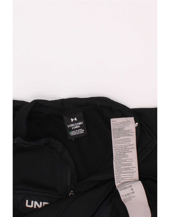 Felpa Under Armour da bambino con grafica con zip e collo, 2-3 anni, nera