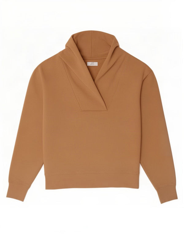 Felpa Zara da donna con collo a scialle, maglione UK 14, cotone beige medio