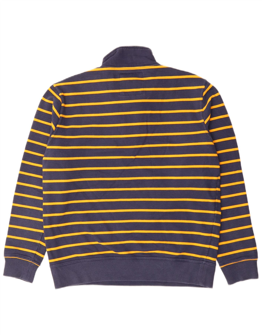 CREW CLOTHING Felpa da uomo con collo con zip, maglione grande a righe blu navy