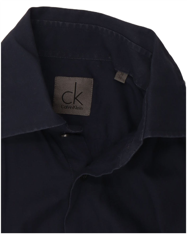 Camicia da uomo Calvin Klein taglia 38 15 cotone blu navy medio