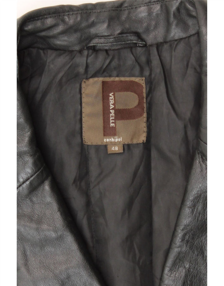 Cappotto In Pelle Donna Conbipel IT 48 XL Pelle Nera