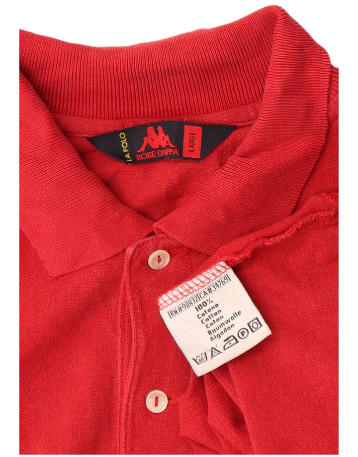 Polo Kappa Uomo Manica Lunga Large Rossa in Cotone