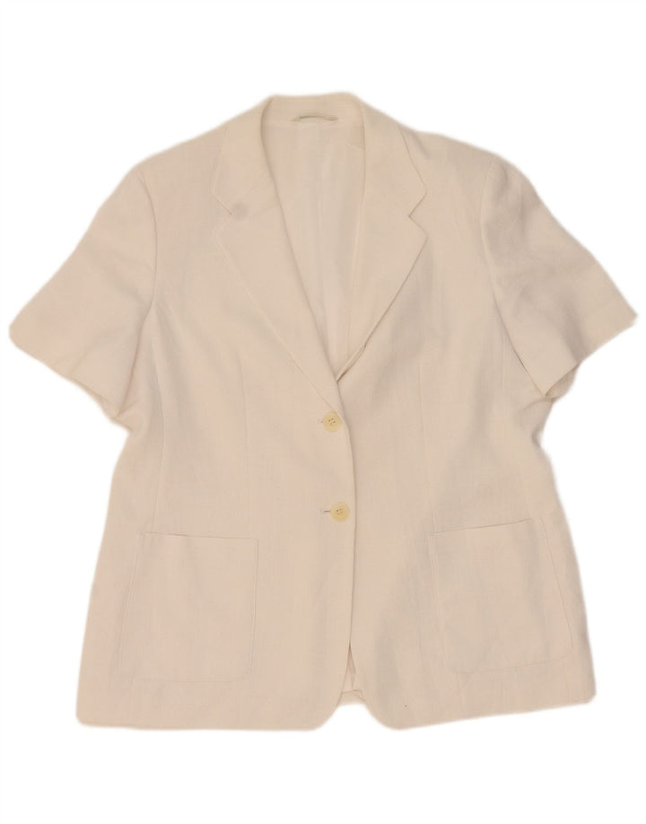 Giacca blazer a 2 bottoni a maniche corte da donna Marks & Spencer UK 20 2XL Bianca