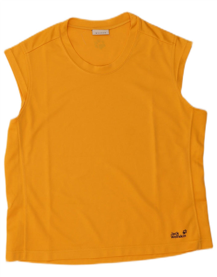 JACK WOLFSKIN Womens Vest Top UK 14 Large Yellow