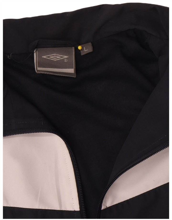Giacca da tuta da uomo Umbro grande in poliestere color block blu navy