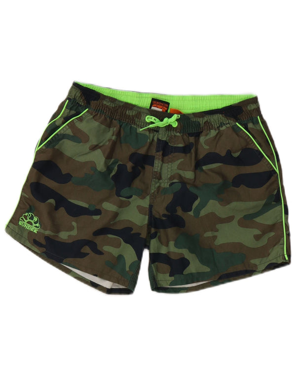 Pantaloncini da bagno Sundek per ragazzi 13-14 anni Poliestere mimetico kaki
