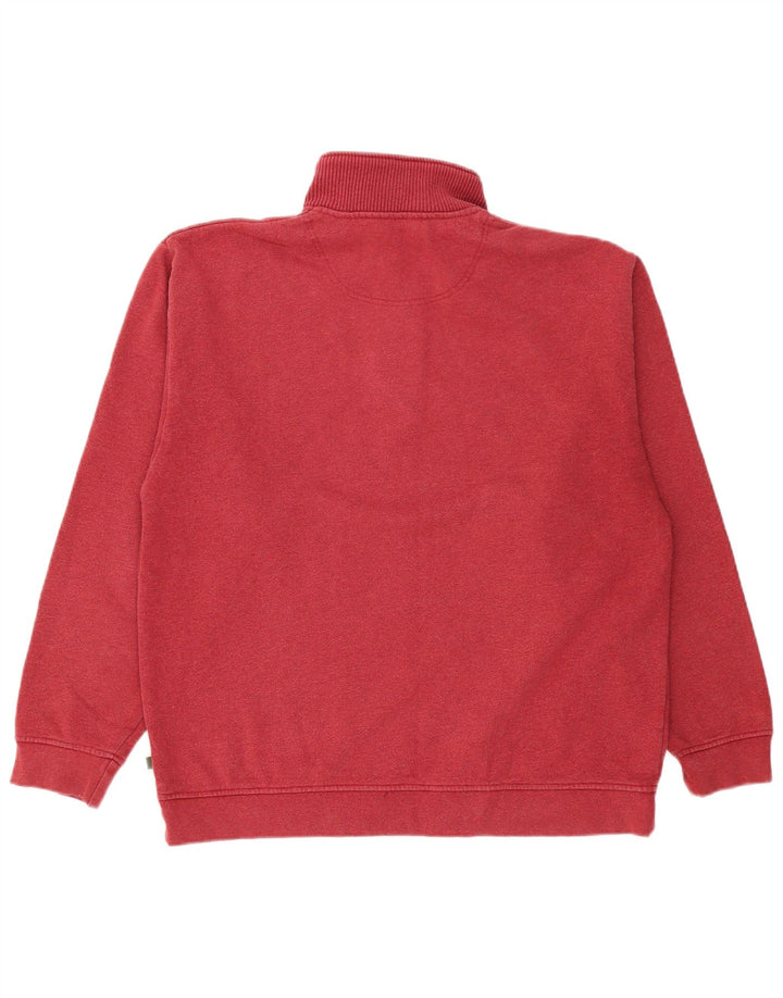 Felpa da uomo con zip e collo Orvis, grande, in cotone bordeaux