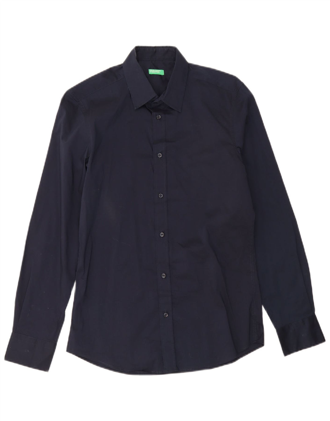 Camicia Benetton Uomo Small Blu Navy Cotone