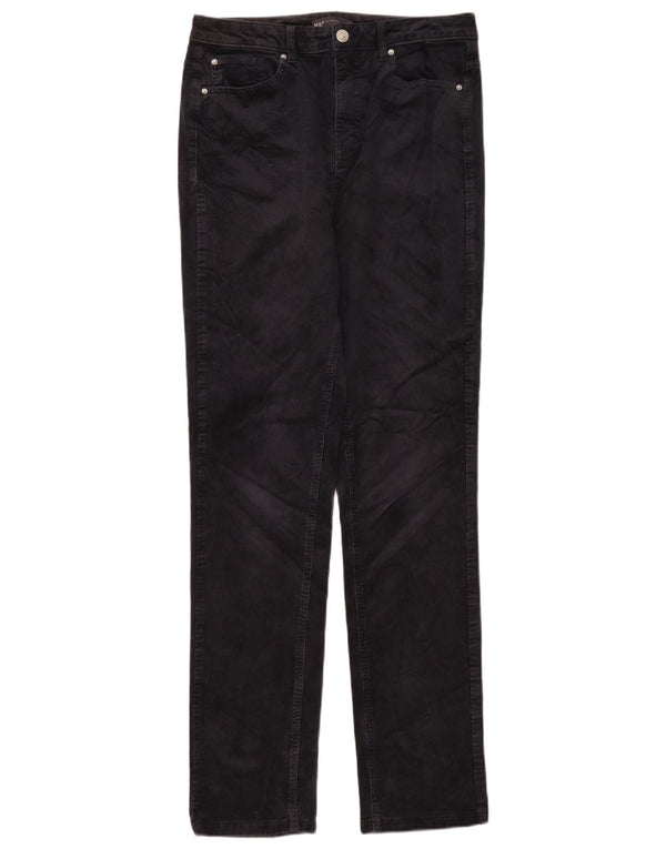 Pantaloni in velluto a coste da donna Marks & Spencer UK 12 Medium W30 L33 Blu Navy