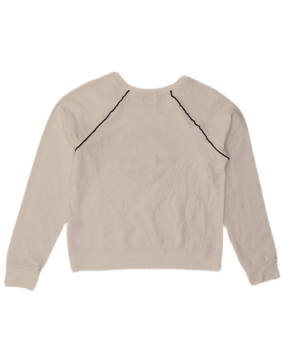 CONVERSE Donna Chuck Taylor Crop Felpa Maglione UK 12 Medio Bianco