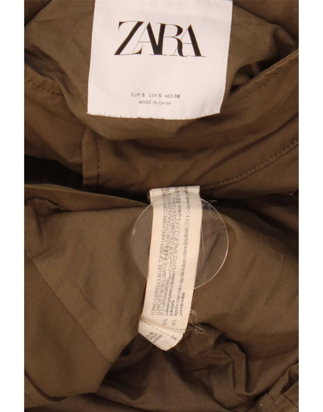 Giacca utility da uomo Zara UK 36 Small Poliestere kaki