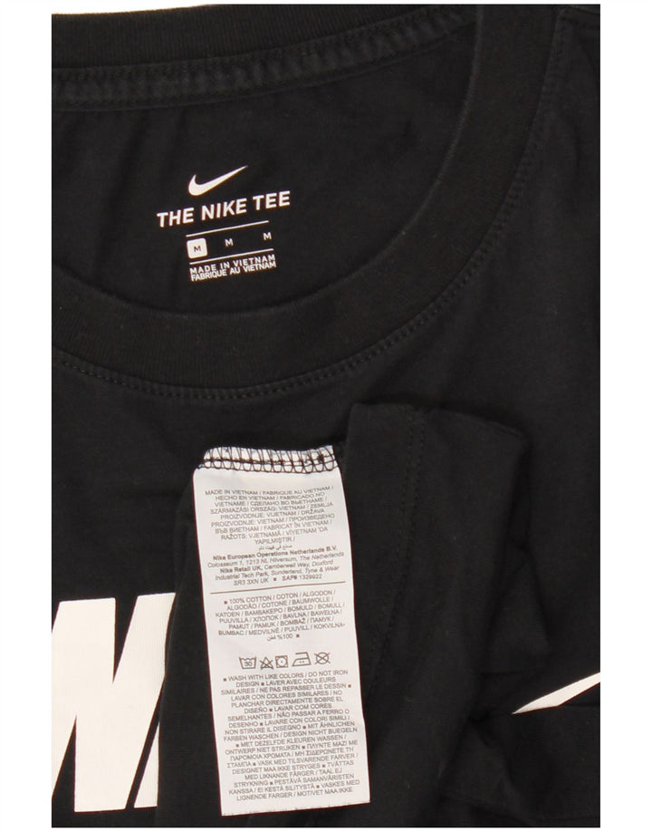 T-shirt grafica da donna NIKE Top UK 14 cotone nero medio