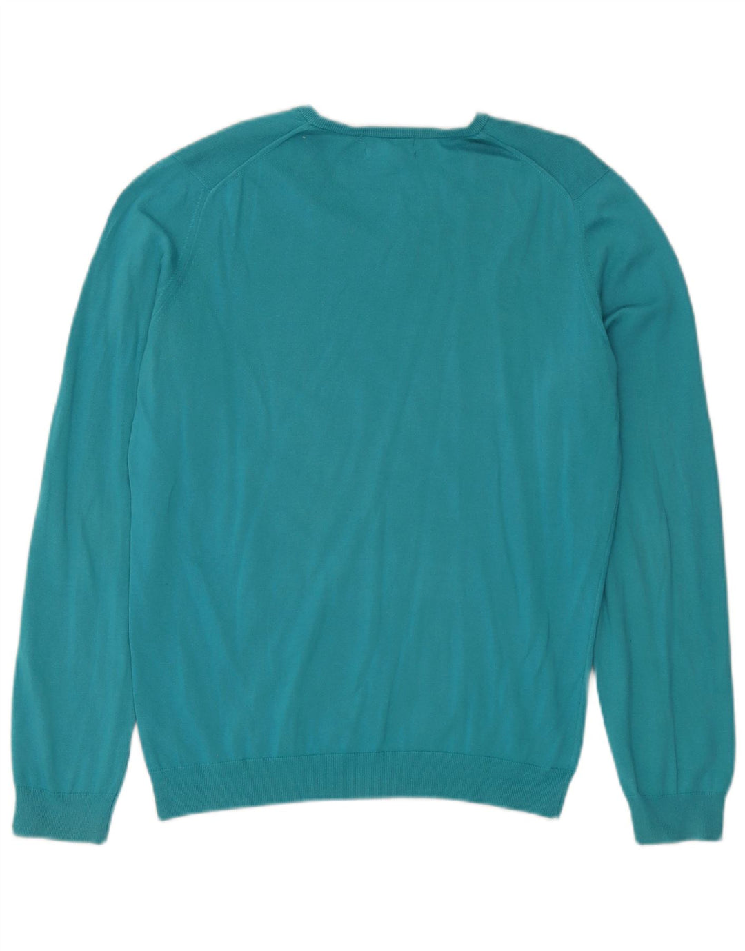 Massimo Dutti Maglione da donna con scollo a V UK 14 Cotone blu medio