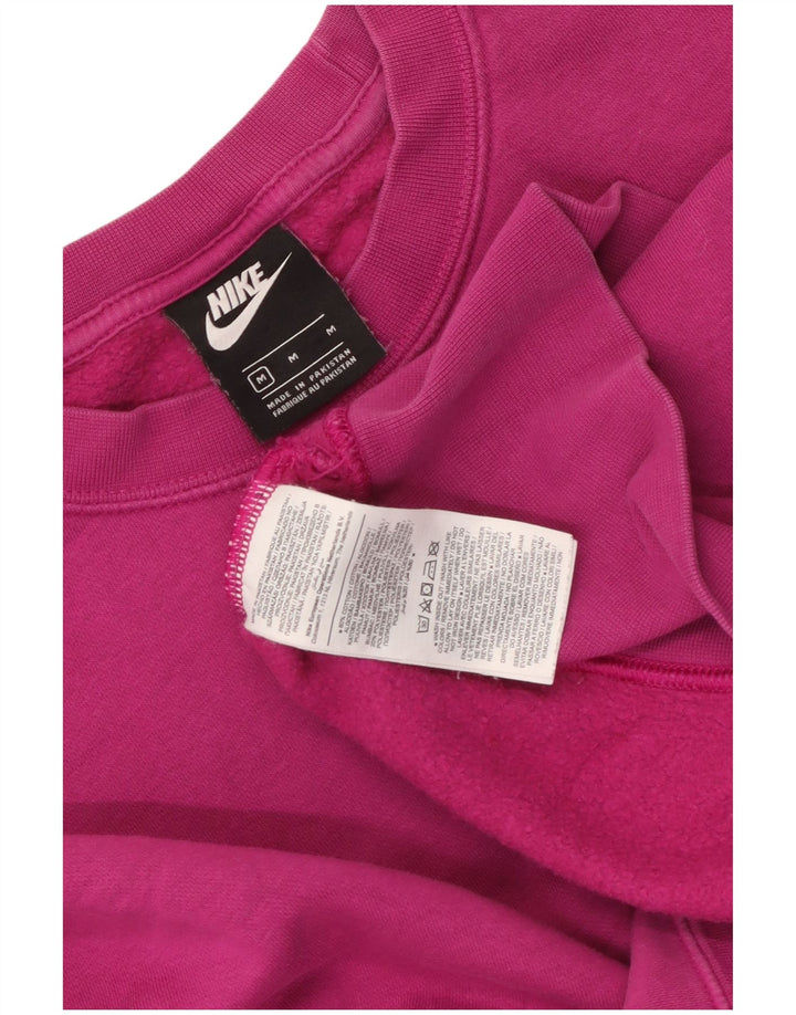 NIKE Felpa corta oversize da donna, maglione UK 14, cotone rosa medio