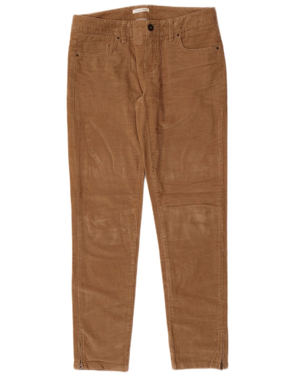 Pantaloni slim da donna in velluto a coste Massimo Dutti EU 38 Small W28 L29 Beige