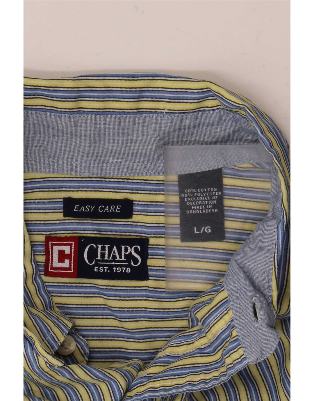 Camicia Uomo Chaps Large in cotone a righe blu