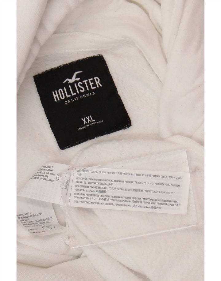 Maglione con cappuccio grafico da uomo HOLLISTER 2XL cotone bianco
