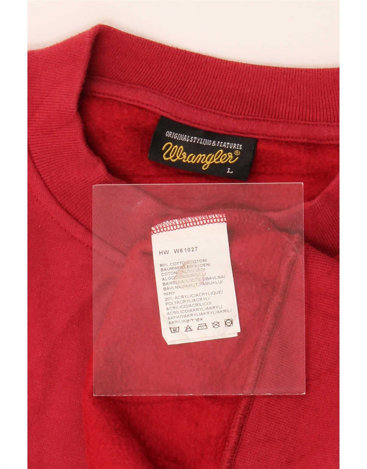 Felpa da uomo Wrangler maglione grande in cotone rosso