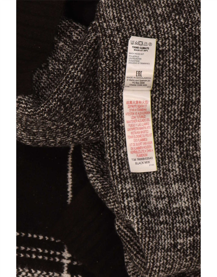 Maglione maglione girocollo da uomo Marks & Spencer grande acrilico a quadri neri