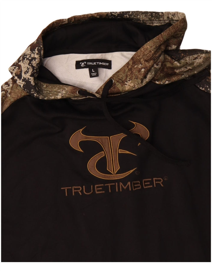 TRUE TIMBER Felpa con cappuccio grafica da uomo grande poliestere mimetico nero