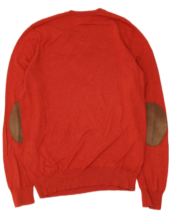 Maglione da uomo con scollo a V Massimo Dutti in cotone rosso medio