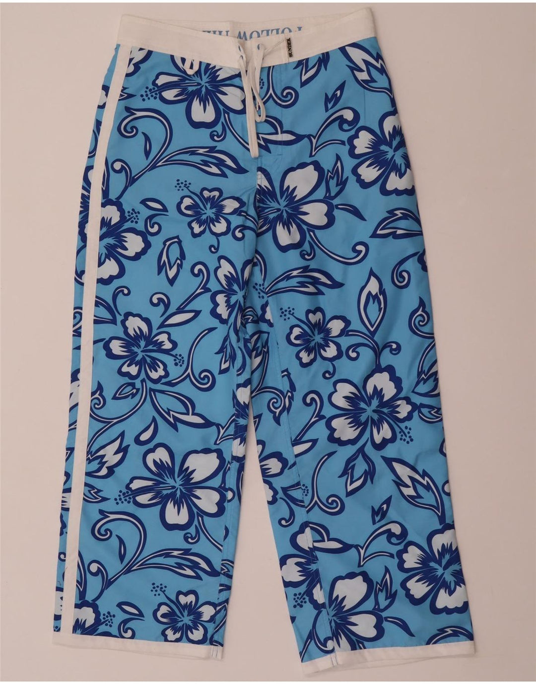 Pantaloni corti dritti da donna Sundek W32 L26 poliestere floreale blu