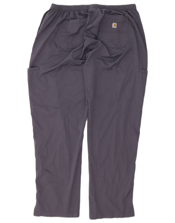 Pantaloni cargo dritti Petite da uomo Carhartt grandi W34 L28 poliestere grigio