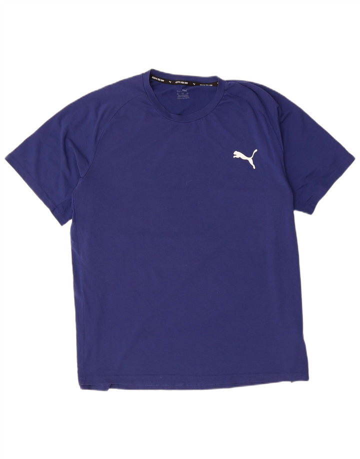 PUMA Mens T-Shirt Top 2XL Navy Blue Cotton