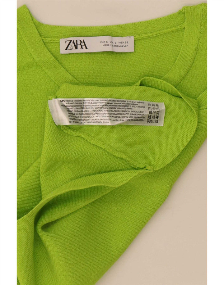 Top corto da donna Zara UK 8 piccolo in viscosa verde
