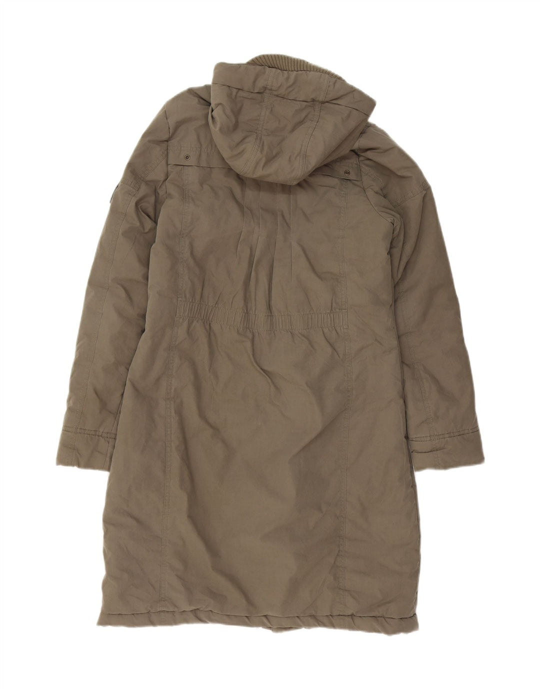 ADIDAS Womens Hooded Overcoat UK 10 Small Khaki Polyester