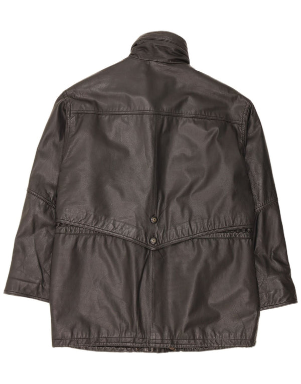 Cappotto oversize in pelle da donna Yorn EU 40 medio nero