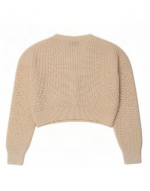 Maglione cardigan corto da donna Urban Outfitters UK 10 piccolo bianco sporco