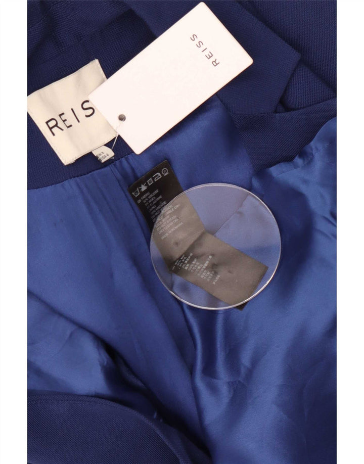 Giacca blazer da donna a 1 bottone Reiss UK 8 piccola viscosa blu