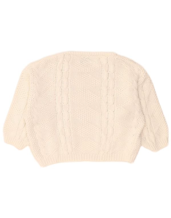 Maglione da donna con scollo a barca corto con maniche a 3/4 Benetton UK 14 Bianco medio