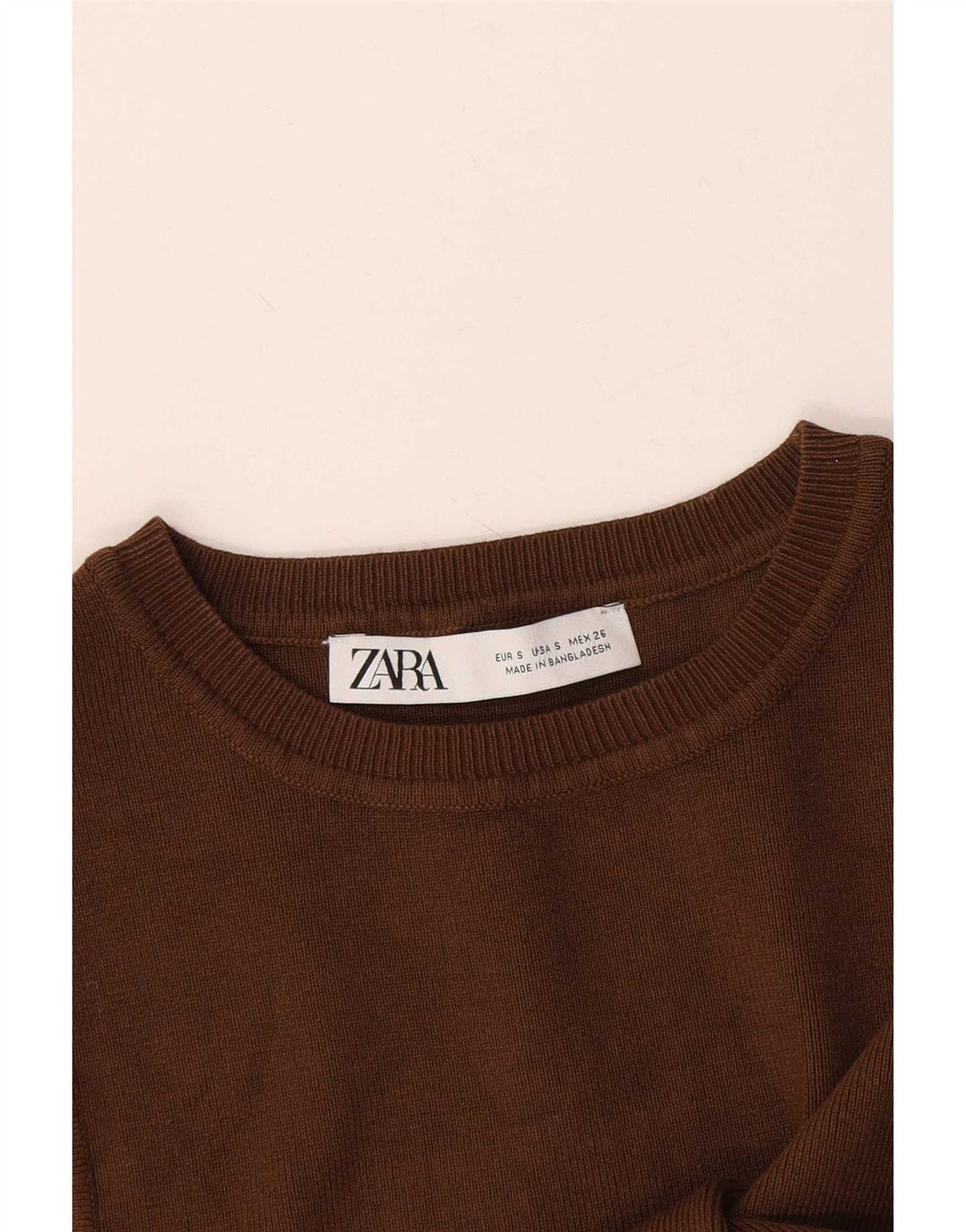 Canotta corta da donna Zara UK 8 piccola marrone