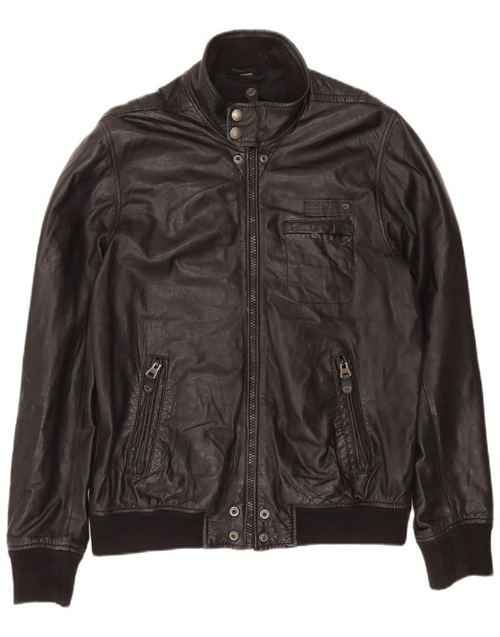 Giacca in pelle bomber da uomo Diesel UK 40 grande in pelle nera