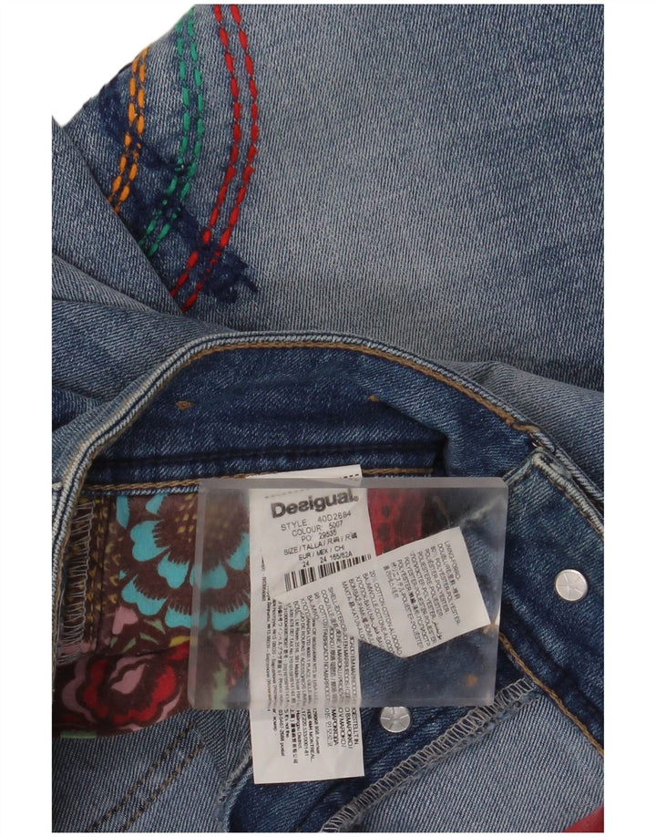 Jeans slim grafici da donna DESIGUAL W24 L32 poliestere floreale blu