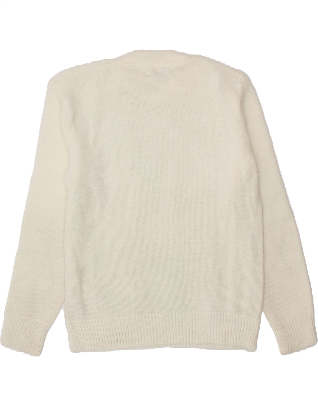 VINTAGE Womens Crew Neck Jumper Sweater IT 46 Large Off White Polyacrylic Vintage Vintage and Second-Hand Vintage from Messina Hembry 