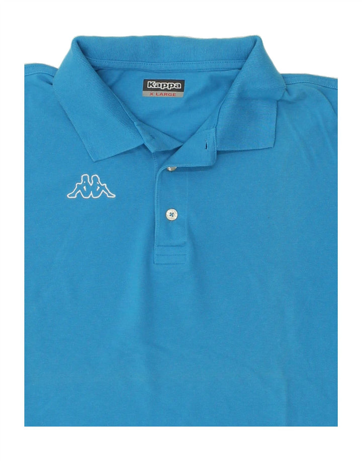 KAPPA Mens Slim Polo Shirt XL Blue Cotton Vintage Kappa and Second-Hand Kappa from Messina Hembry 