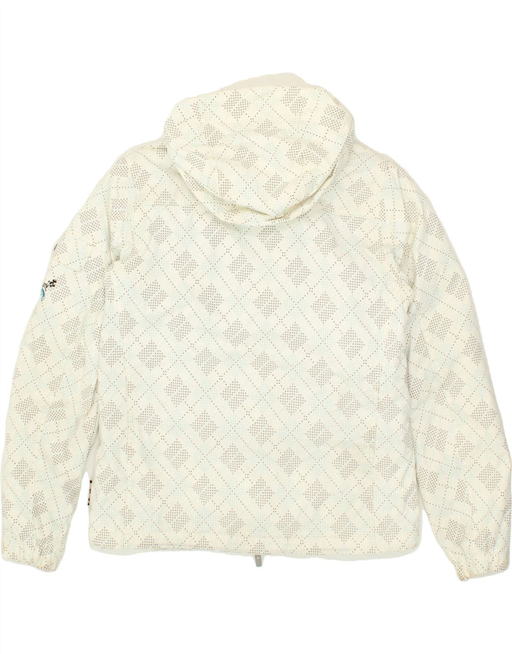 BURTON Womens Oversized Hooded Windbreaker Jacket UK 10 Small White Vintage Burton and Second-Hand Burton from Messina Hembry 