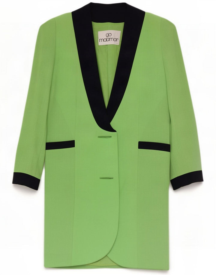 Gai Mattiolo Giacca blazer lunga da donna IT 42 Verde medio Colourblock