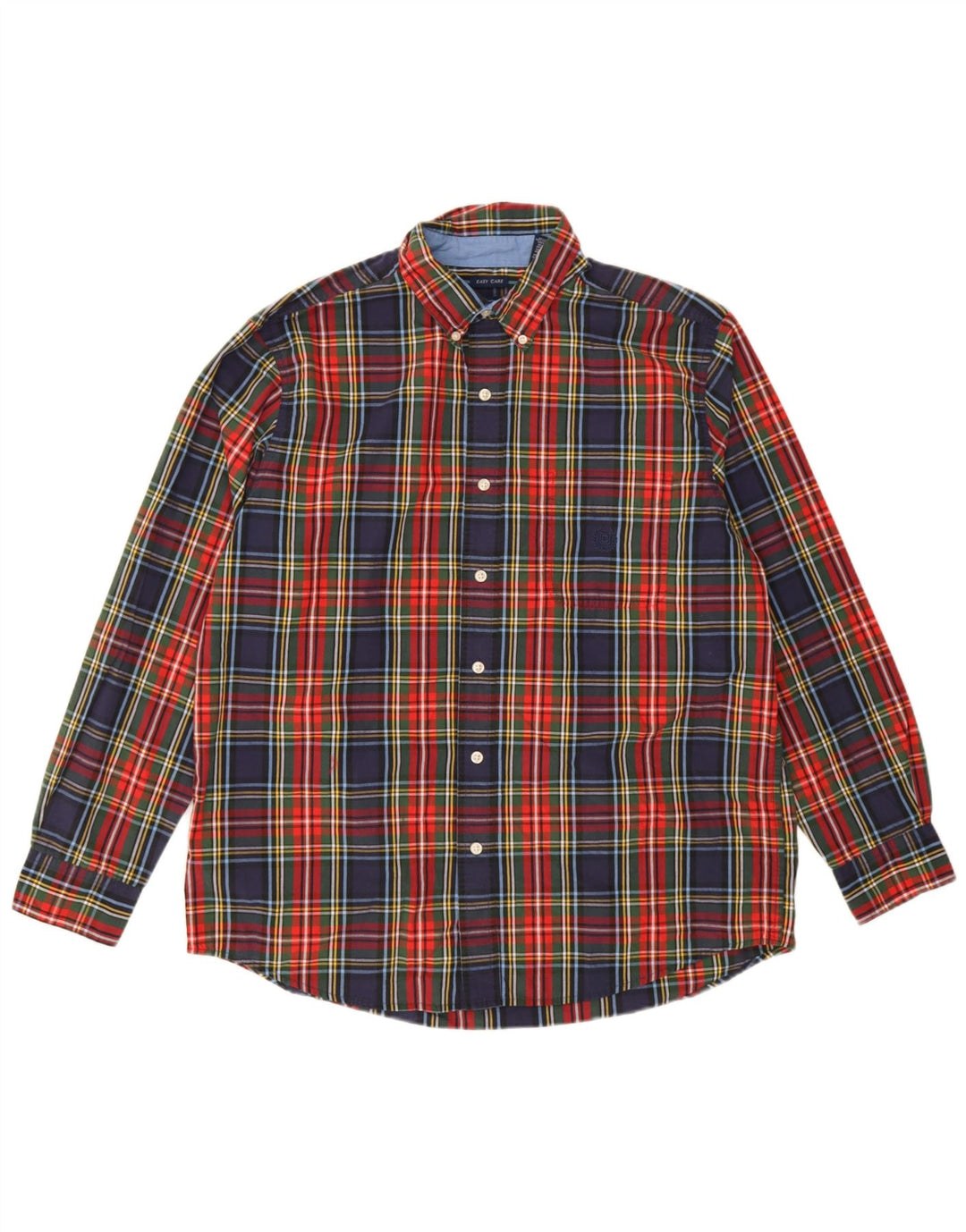 Camicia da uomo Chaps grande in cotone scozzese multicolore