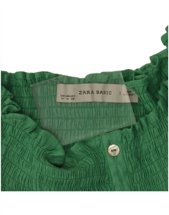 Top Zara da donna con spalle scoperte, camicetta UK 14 verde medio