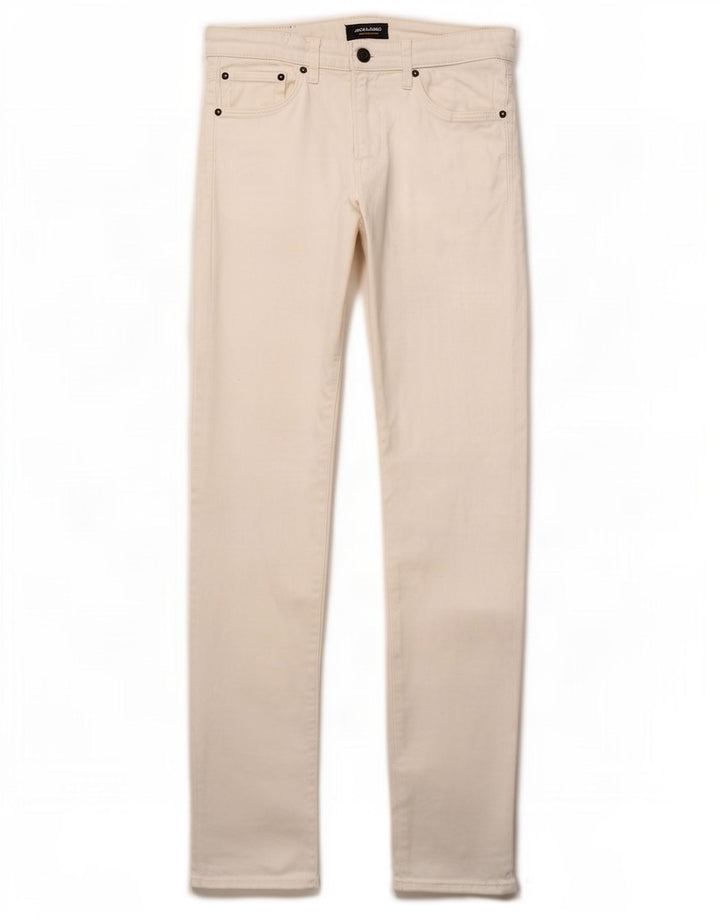 Jeans slim da uomo Jack & Jones W32 L34 cotone bianco