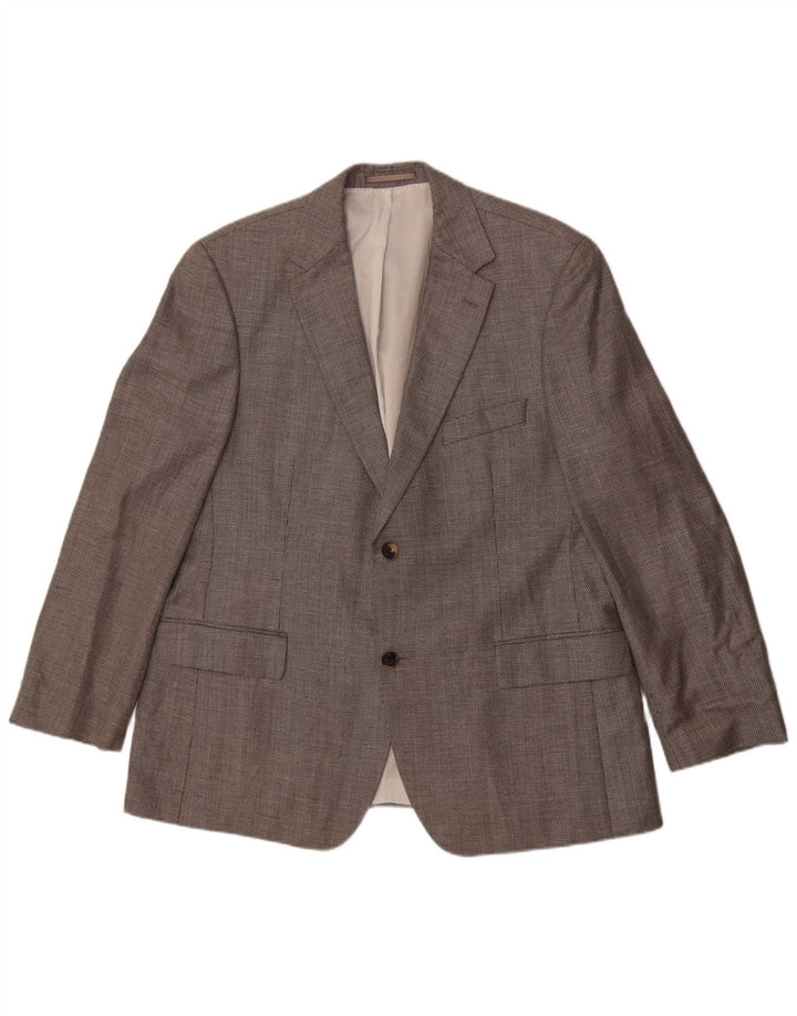 Giacca blazer da uomo a 2 bottoni Hugo Boss UK 44 2XL seta grigia